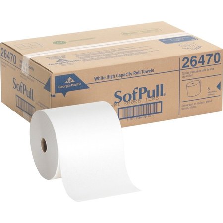 SOFPULL Sofpull Hardwound Paper Towels, Continuous Roll Sheets, White, 6 PK GPC26470